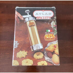 1980s Marcato Atlas Biscuits Cookie Press Set w Box Made in Italy